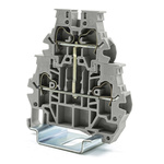 RS PRO Blue Feed Through Terminal Block, 4mm², 1-Level, Spring Termination