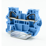 RS PRO Blue Feed Through Terminal Block, 6mm², 1-Level, Spring Termination