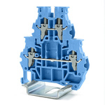 RS PRO Blue Feed Through Terminal Block, 4mm², 2-Level, Clamp Termination