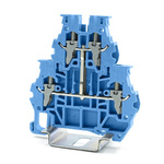 RS PRO Blue Feed Through Terminal Block, 4mm², 2-Level, Clamp Termination