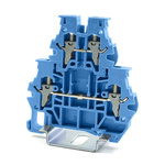 RS PRO Blue Feed Through Terminal Block, 4mm², 2-Level, Clamp Termination