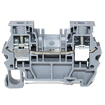 RS PRO Grey Feed Through Terminal Block, 6mm², 1-Level, Clamp Termination