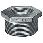 Georg Fischer Malleable Iron Fitting Reducer Bush, 1-1/2 in BSPT Male (Connection 1), 1/2 in BSPP Female (Connection 2)