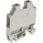 RS PRO Grey Feed Through Terminal Block, 6mm², Single-Level, Screw Termination