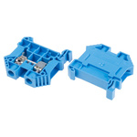 RS PRO Blue DIN Rail Terminal Block, 10mm², Double-Level, Screw Termination