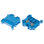 RS PRO Blue DIN Rail Terminal Block, 6mm², Double-Level, Screw Termination