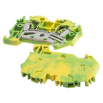 RS PRO Green/Yellow Earth Terminal Block, 4mm², Single-Level, Spring Clamp Termination