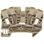 RS PRO Grey DIN Rail Terminal Block, 6mm², Single-Level, Spring Clamp Termination