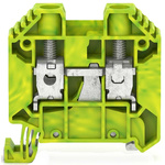 RS PRO Green, Yellow Earth Terminal Block, Single-Level, Screw Termination