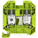 RS PRO Green, Yellow Earth Terminal Block, Single-Level, Screw Termination