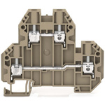 RS PRO Beige Feed Through Terminal Block, Double-Level, Screw Termination