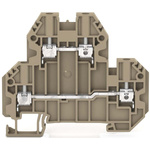 RS PRO Beige Feed Through Terminal Block, Double-Level, Screw Termination