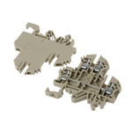 RS PRO Beige Double Level Terminal Block, Double-Level, Screw Termination