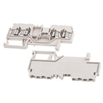 RS PRO Beige DIN Rail Terminal Block, 2.5mm², Spring Clamp Termination