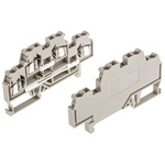 RS PRO Beige Double Level Terminal Block, 2.5mm², Double-Level, Spring Clamp Termination