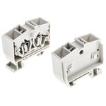 RS PRO Grey DIN Rail Terminal Block, 2.5mm², Spring Clamp Termination
