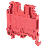 Entrelec SNA Series Red DIN Rail Terminal Block, 4mm², Single-Level, Screw Termination