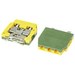 Entrelec SNA Series Green/Yellow DIN Rail Terminal Block, 4mm², Single-Level, Screw Termination