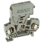 Wago 281 Series Grey Fuse Terminal Block, 4mm², Single-Level, Cage Clamp Termination, Fused
