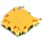 Entrelec SNA Series Green/Yellow Earth Terminal Block, 10mm², Single-Level, Screw Termination