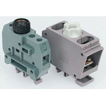 Entrelec MB Series Black, Grey Fused DIN Rail Terminal, 10mm², Screw Termination, Fused