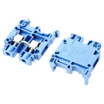Entrelec SNA Series Blue DIN Rail Terminal Block, 6mm², Single-Level, Screw Termination
