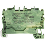 Wago TOPJOB S, 2002 Series Green/Yellow Earth Terminal Block, 2.5mm², Single-Level, Push-In Cage Clamp Termination,