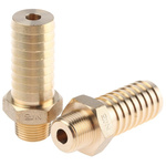 Nito Straight Brass Hose Connector, 3/8 in R Male