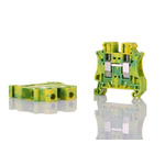 Phoenix Contact UT 10-PE Series Green/Yellow DIN Rail Terminal Block, 0.5 → 16mm², Single-Level, Screw