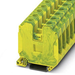 Phoenix Contact UT 35-PE Series Green/Yellow Earth Terminal Block, 1.5 → 35mm², Single-Level, Screw Termination,