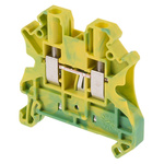 Phoenix Contact UT 4-PE Series Green/Yellow Earth Terminal Block, 0.14 → 6mm², Single-Level, Screw Termination,