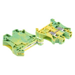 Phoenix Contact UT 6-PE Series Green/Yellow Feed Through Terminal Block, 0.2 → 10mm², Single-Level, Screw