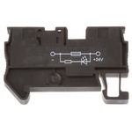 Phoenix Contact PT 4-FSI/F-LED 24 Series Black Fused DIN Rail Terminal, 4mm², Single-Level, Push In Termination, Fused