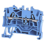 Wago TOPJOB S, 2002 Series Blue Feed Through Terminal Block, 2.5mm², Single-Level, Push-In Cage Clamp Termination,