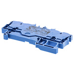 Wago TOPJOB S, 2002 Series Blue Feed Through Terminal Block, 2.5mm², Single-Level, Push-In Cage Clamp Termination,