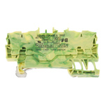 Wago TOPJOB S, 2002 Series Green/Yellow Earth Terminal Block, 2.5mm², Single-Level, Push-In Cage Clamp Termination,