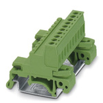 Phoenix Contact UMSTBHK 2.5/10-G Series Green DIN Rail Terminal Block, 0.2 → 2.5mm², Single-Level, Screw