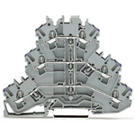 Wago TOPJOB S, 2002 Series Grey Feed Through Terminal Block, 2.5mm², Triple-Level, Push-In Cage Clamp Termination,