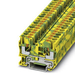 Phoenix Contact PT 6-PE Series Green, Yellow Earth Terminal Block, Single-Level, Push In Termination