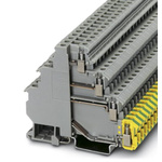 Phoenix Contact VIOK 1.5-3D/PE Series Grey DIN Rail Terminal Block, 1.5mm², Quadruple-Level, Screw Termination