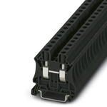 Phoenix Contact UT 6 BK Series Black DIN Rail Terminal Block, 6mm², Single-Level, Screw Termination