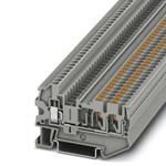 Phoenix Contact PTU 2.5-TWIN Series Grey Feed Through Terminal Block, 2.5mm², Single-Level, Push In Termination