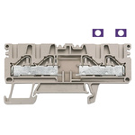 Weidmuller P Series Dark Beige Feed Through Terminal Block, 0.5 → 6mm², Single-Level, Push In Termination