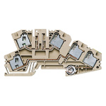 Weidmüller P Series Dark Beige Test Disconnect Terminal Block, 0.5 → 4mm², Triple-Level, Push In Termination
