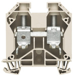 Weidmuller W Series Dark Beige Feed Through Terminal Block, Single-Level, Screw Termination