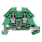 Weidmuller W Series Green, Yellow DIN Rail Terminal Block, Single-Level, Screw Termination