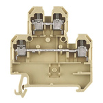 Weidmuller SAK Series Beige, Yellow Feed Through Terminal Block, 6mm², Double-Level, Screw Termination