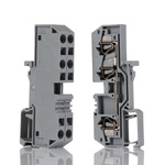 Wago 282 Series Grey Feed Through Terminal Block, 6mm², Single-Level, Cage Clamp Termination