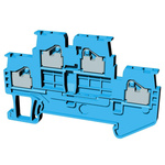 Omron XW5T Series Blue Non-Fused DIN Rail Terminal, 1.5mm², Double-Level, Push In Termination