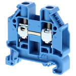 Omron XW5T Series Blue DIN Rail Terminal Block, 10mm², Single-Level, Screw Termination
